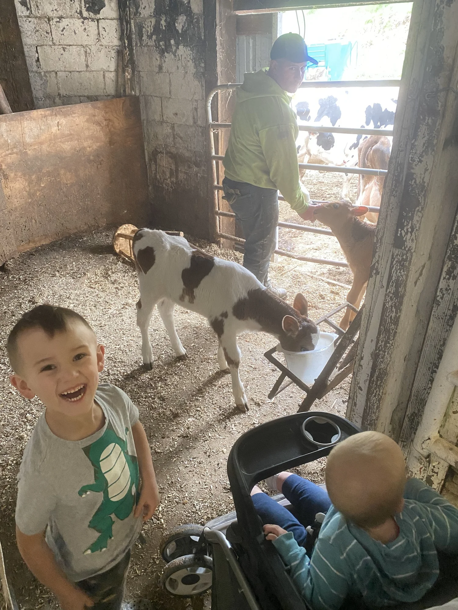 Nonn Family Farm branded apparel — tees, hoodies, and caps worn around the farm